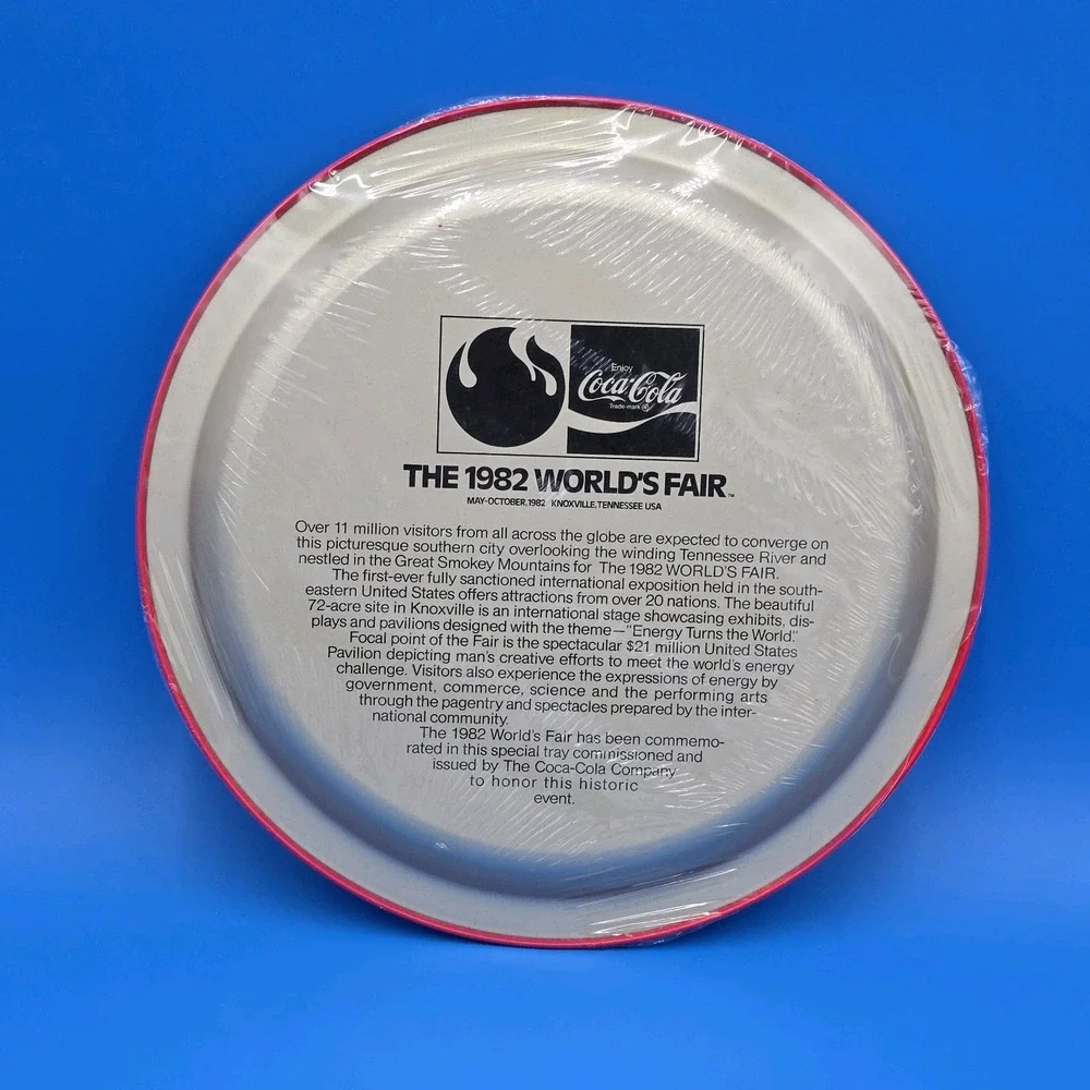 New‎ Old Stock Vintage 1982 World's Fair Coca Cola Tray In Original Plastic